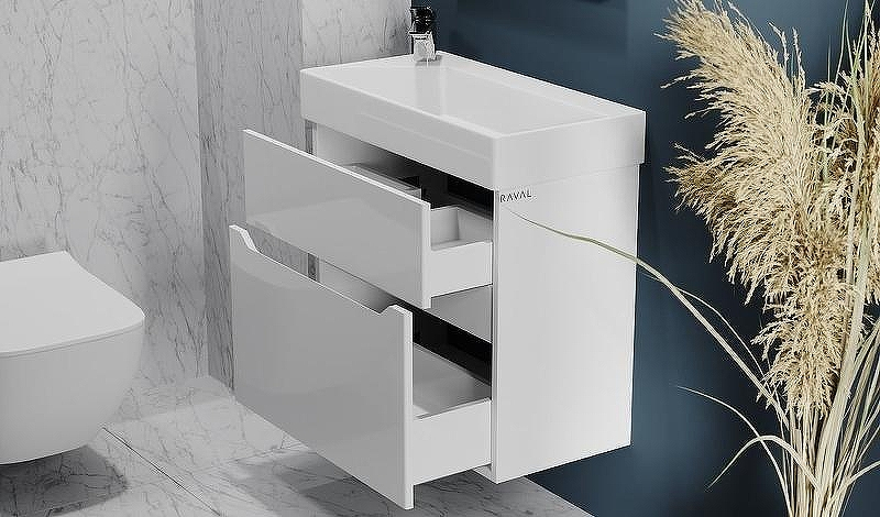 Тумба под раковину Raval Brik 65 Brk.01.65/P/W/RL подвесная Белая, купить, цена, заказать, магазин, доставка, скидка, промокод, купить, цена, заказать, магазин, доставка, скидка, промокод