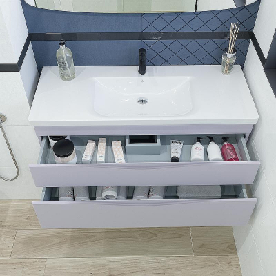 Тумба под раковину Caprigo Lento 120 36216-SF028 подвесная Серая матовая