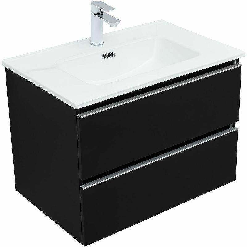 Тумба под раковину Aquanet Вега 70 329596 подвесная Черная матовая, купить, цена, заказать, магазин, доставка, скидка, промокод, купить, цена, заказать, магазин, доставка, скидка, промокод