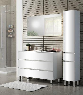 Тумба с раковиной SanVit Кубэ-3 90 kkube3090 в цвете Ral Черный глянец