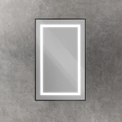 Зеркало BelBagno Kraft 50 SPC-KRAFT-500-800-SENS-NERO с подсветкой Черное с сенсорным выключателем