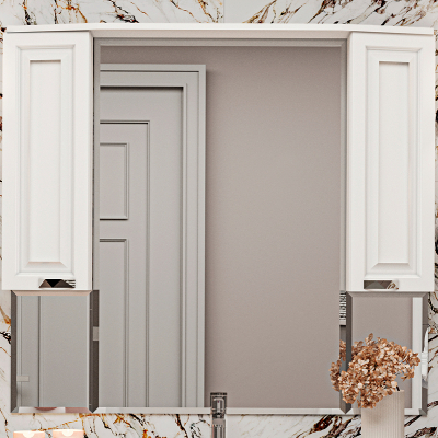 Зеркало со шкафом Misty Терра 110 П-Тер02110-011 с подсветкой Белое матовое