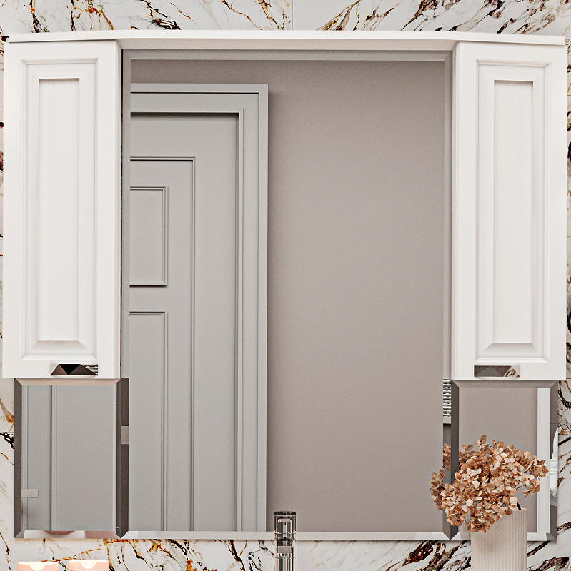 Зеркало со шкафом Misty Терра 110 П-Тер02110-011 с подсветкой Белое матовое, купить, цена, заказать, магазин, доставка, скидка, промокод, купить, цена, заказать, магазин, доставка, скидка, промокод