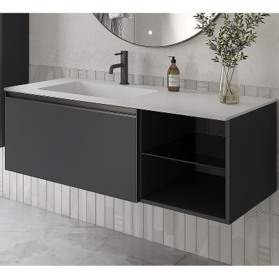 Тумба под раковину Boheme Armadi Art Quatro 6 120 790-M6-120-A-A подвесная Антрацит профиль Антрацит