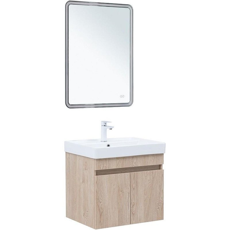 Тумба под раковину Aquanet Оптима 60 344803 подвесная Дуб светлый, купить, цена, заказать, магазин, доставка, скидка, промокод, купить, цена, заказать, магазин, доставка, скидка, промокод