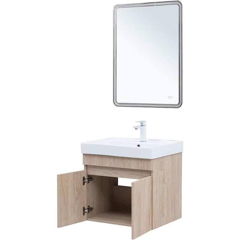 Тумба под раковину Aquanet Оптима 60 344803 подвесная Дуб светлый, купить, цена, заказать, магазин, доставка, скидка, промокод, купить, цена, заказать, магазин, доставка, скидка, промокод