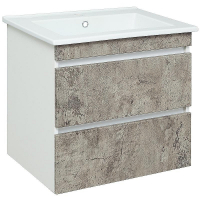 Тумба под раковину Runo Манхэттен 65 00-00001018 Серый бетон Белая, купить, цена, заказать, магазин, доставка, скидка, промокод, купить, цена, заказать, магазин, доставка, скидка, промокод