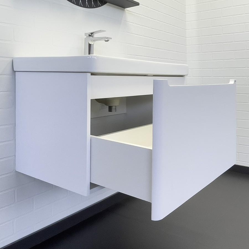 Тумба с раковиной Comforty Арзамас 80-1 00-00017177 подвесная Белая матовая, купить, цена, заказать, магазин, доставка, скидка, промокод, купить, цена, заказать, магазин, доставка, скидка, промокод