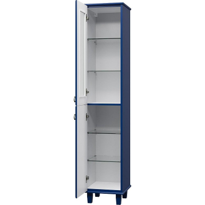 Шкаф пенал Misty Версаль 37 L П-Вер05035-111ВСЛ Синий матовый