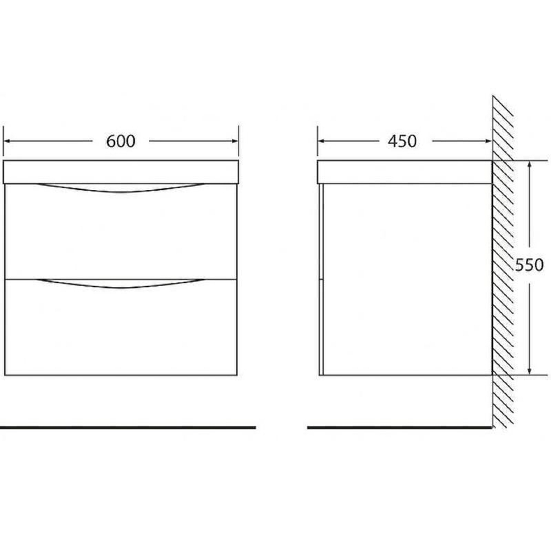 Тумба под раковину BelBagno Marino 60 MARINO-600-2C-SO-WO-P подвесная Rovere Bianco, купить, цена, заказать, магазин, доставка, скидка, промокод, купить, цена, заказать, магазин, доставка, скидка, промокод