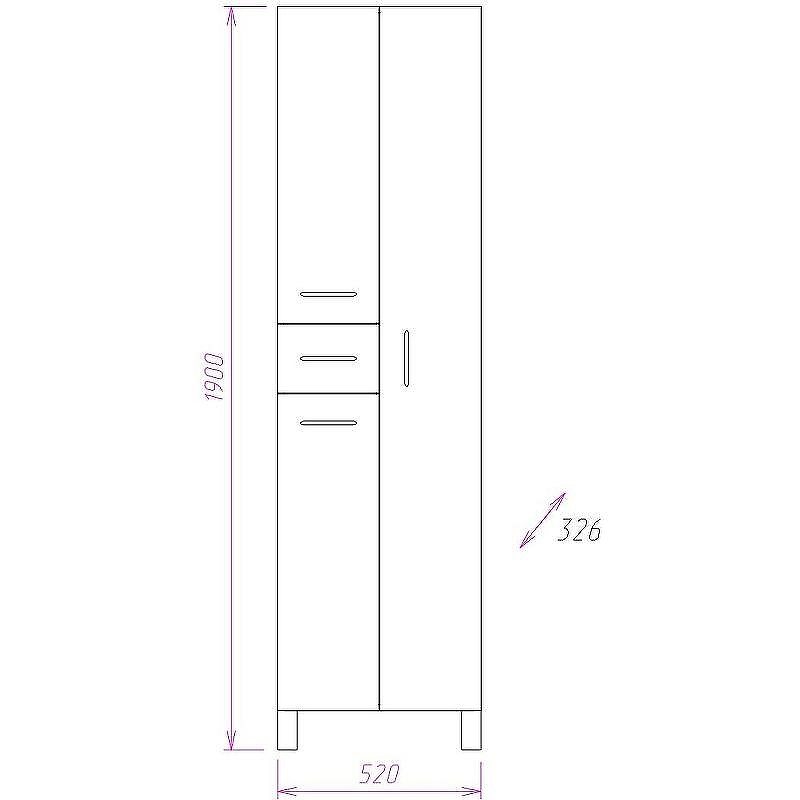 Шкаф пенал Onika Модерн 52.10 405208 Белый, купить, цена, заказать, магазин, доставка, скидка, промокод, купить, цена, заказать, магазин, доставка, скидка, промокод