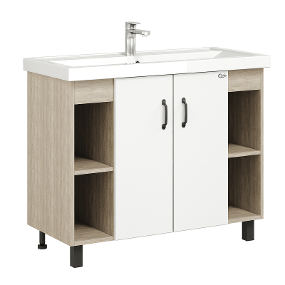 Тумба под раковину Onika Тимбер 100 110011 цвет Дуб сонома Белый матовый