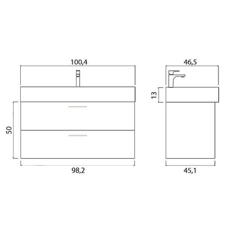 Тумба под раковину Creto Tivoli 100 8-1378S подвесная Soft, купить, цена, заказать, магазин, доставка, скидка, промокод, купить, цена, заказать, магазин, доставка, скидка, промокод