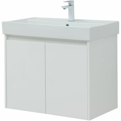 Тумба под раковину Aquanet Nova Lite 75 298850 подвесная Белая глянцевая