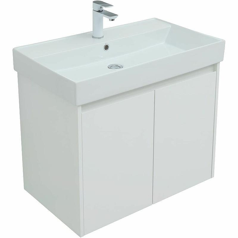 Тумба под раковину Aquanet Nova Lite 75 298850 подвесная Белая глянцевая, купить, цена, заказать, магазин, доставка, скидка, промокод, купить, цена, заказать, магазин, доставка, скидка, промокод