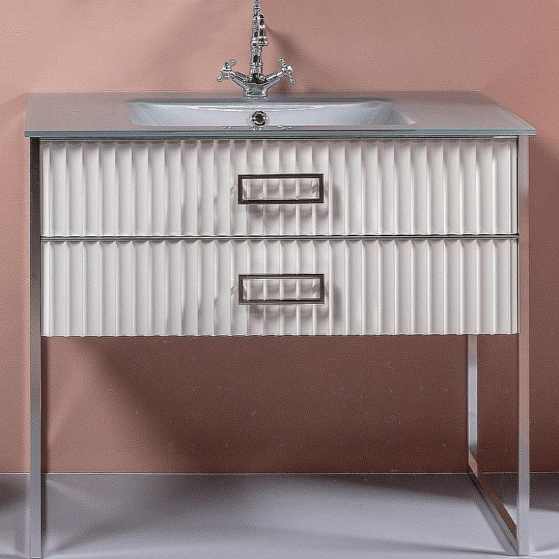 Тумба под раковину Boheme Armadi Art Monaco 100 866-100-WCR Белый глянец Хром, купить, цена, заказать, магазин, доставка, скидка, промокод, купить, цена, заказать, магазин, доставка, скидка, промокод