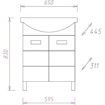 Тумба под раковину Onika Балтика 65.10 106529 Белая