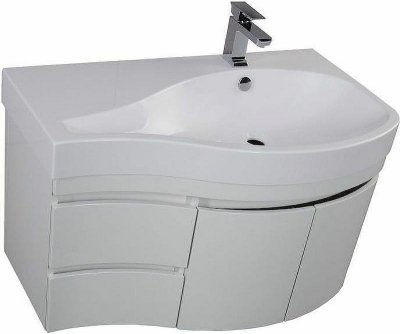 Тумба под раковину Aquanet Сопрано 95 R 169633 подвесная Белая