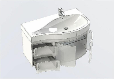 Тумба под раковину Aquanet Сопрано 95 R 169633 подвесная Белая