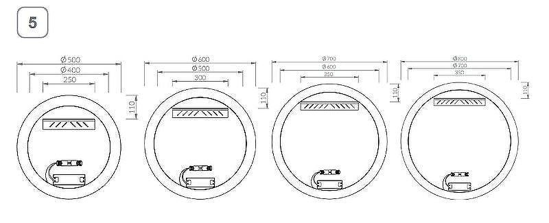 Зеркало Ravak Luna 80 X000001580 с подсветкой круглое, купить, цена, заказать, магазин, доставка, скидка, промокод, купить, цена, заказать, магазин, доставка, скидка, промокод