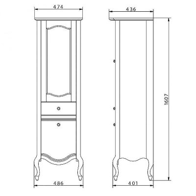 Шкаф пенал Migliore Impero 48 L 26651 Слоновая кость
