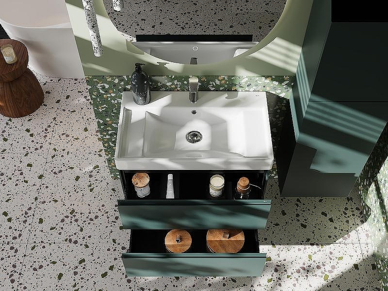 Тумба под раковину Roca Ona 80 A857630513 подвесная Зеленая матовая, купить, цена, заказать, магазин, доставка, скидка, промокод, купить, цена, заказать, магазин, доставка, скидка, промокод