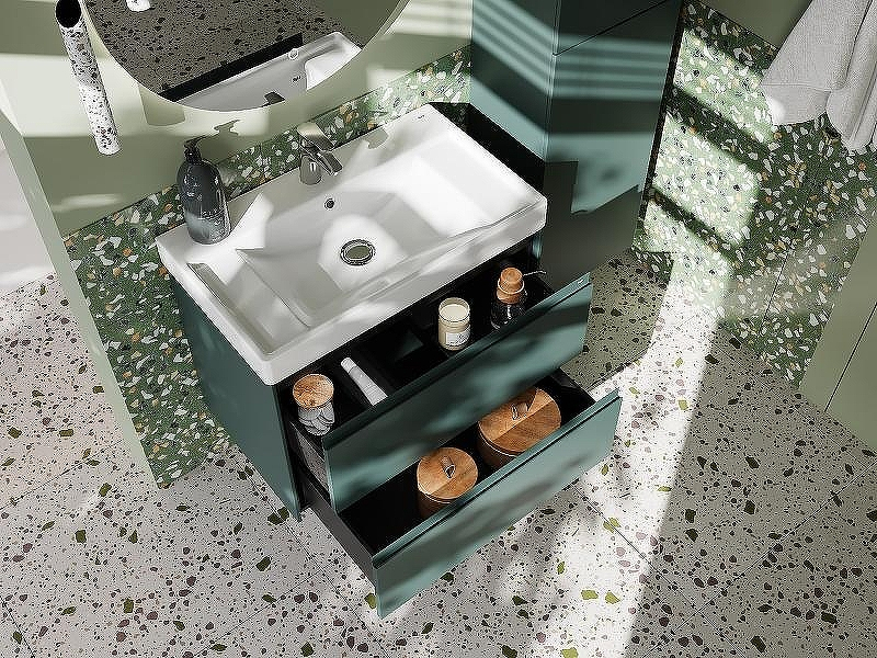 Тумба под раковину Roca Ona 80 A857630513 подвесная Зеленая матовая, купить, цена, заказать, магазин, доставка, скидка, промокод, купить, цена, заказать, магазин, доставка, скидка, промокод