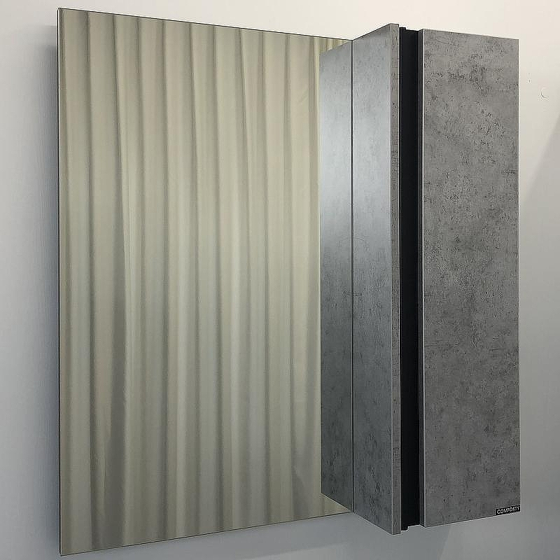 Зеркало со шкафом Comforty Эдинбург 75 00004149063 Бетон светлый, купить, цена, заказать, магазин, доставка, скидка, промокод, купить, цена, заказать, магазин, доставка, скидка, промокод