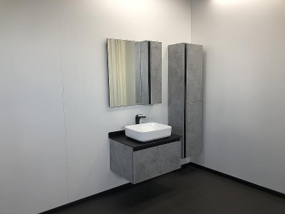 Зеркало со шкафом Comforty Эдинбург 75 00004149063 Бетон светлый