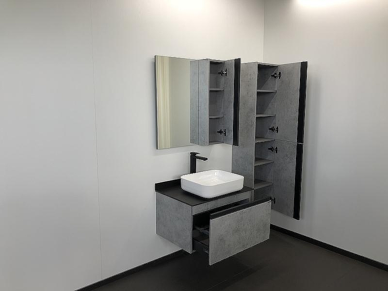 Зеркало со шкафом Comforty Эдинбург 75 00004149063 Бетон светлый, купить, цена, заказать, магазин, доставка, скидка, промокод, купить, цена, заказать, магазин, доставка, скидка, промокод