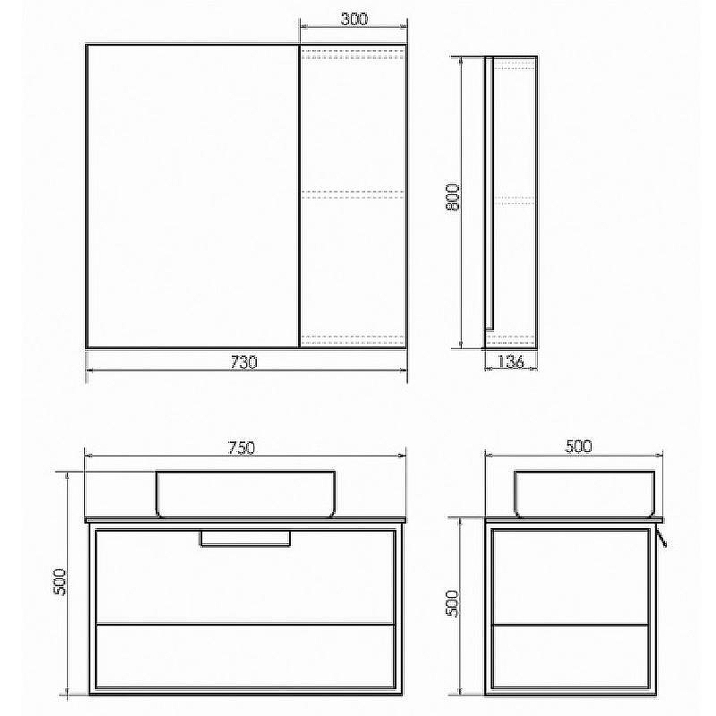 Зеркало со шкафом Comforty Эдинбург 75 00004149063 Бетон светлый, купить, цена, заказать, магазин, доставка, скидка, промокод, купить, цена, заказать, магазин, доставка, скидка, промокод