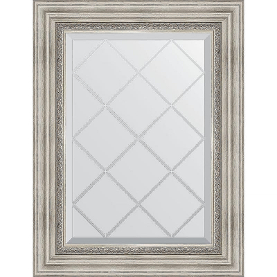 Зеркало Evoform Exclusive-G 74х56 BY 4018 с гравировкой в багетной раме - Римское серебро 88