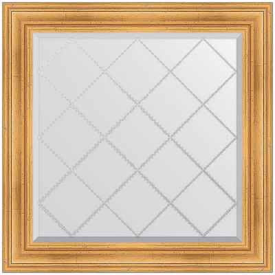 Зеркало Evoform Exclusive-G 89х89 BY 4331 с гравировкой в багетной раме - Травленое золото 99