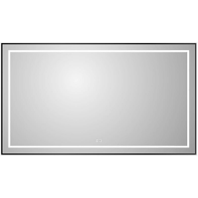 Зеркало BelBagno Kraft 140 SPC-KRAFT-1400-800-LED-TCH-WARM-NERO с подсветкой Черное с сенсорным выключателем и подогревом