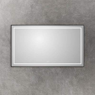 Зеркало BelBagno Kraft 140 SPC-KRAFT-1400-800-LED-TCH-WARM-NERO с подсветкой Черное с сенсорным выключателем и подогревом