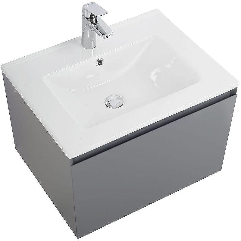 Тумба под раковину Art&Max Latina 60 AM-Latina-600-1C-SO-GM подвесная Серая матовая, купить, цена, заказать, магазин, доставка, скидка, промокод, купить, цена, заказать, магазин, доставка, скидка, промокод
