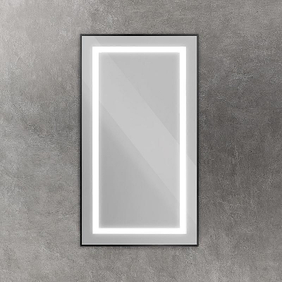 Зеркало BelBagno Kraft 50 SPC-KRAFT-500-900-SENS-NERO с подсветкой Черное с сенсорным выключателем