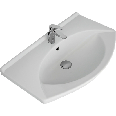 Тумба с раковиной Misty Орхидея 75 СО000006651 с бельевой корзиной Белая