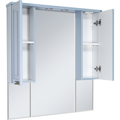 Зеркало со шкафом Misty Терра 90 П-Тер02090-0501 с подсветкой Серое матовое