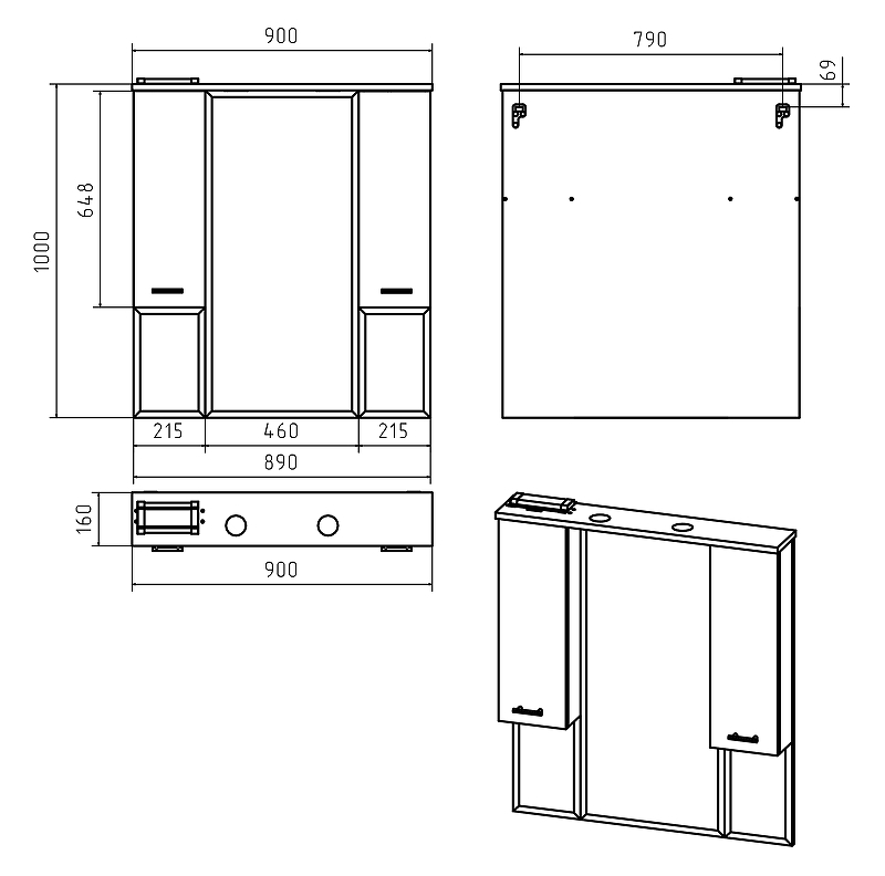 Зеркало со шкафом Misty Терра 90 П-Тер02090-0501 с подсветкой Серое матовое, купить, цена, заказать, магазин, доставка, скидка, промокод, купить, цена, заказать, магазин, доставка, скидка, промокод