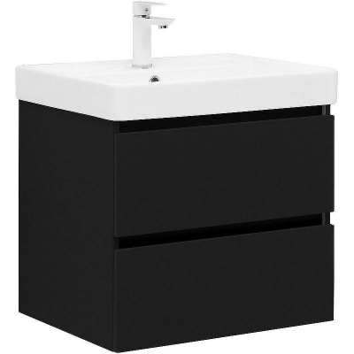 Тумба под раковину Aquanet Вега 2.0 60 337953 подвесная Черная матовая