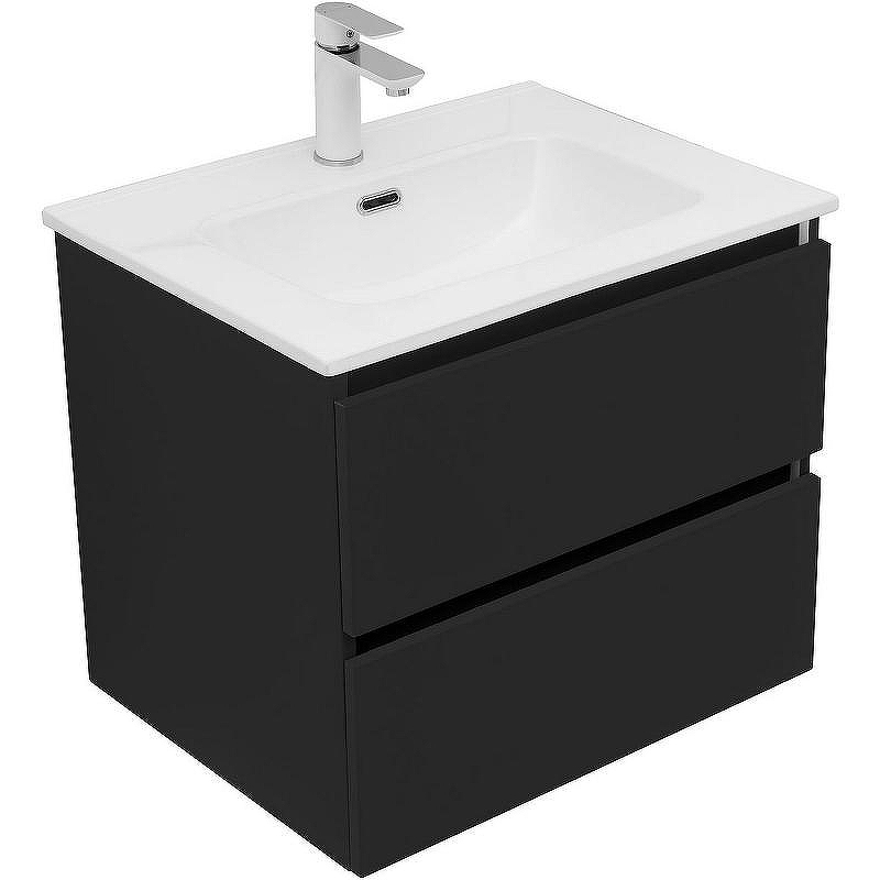 Тумба под раковину Aquanet Вега 2.0 60 337953 подвесная Черная матовая, купить, цена, заказать, магазин, доставка, скидка, промокод, купить, цена, заказать, магазин, доставка, скидка, промокод