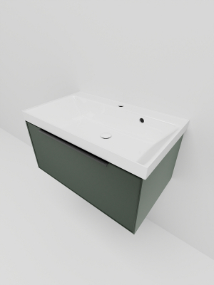 Тумба под раковину La Fenice Simpla 80 FNC-01-SIM-G-80 подвесная Серо-зеленая