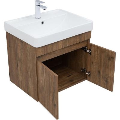Тумба под раковину Aquanet Оптима 60 344795 подвесная Дуб рустикальный