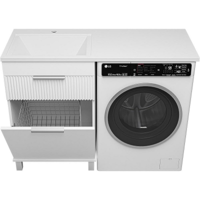 Тумба под раковину Brevita Enfida 120 ENF-07060-011Я с бельевой корзиной Белая матовая