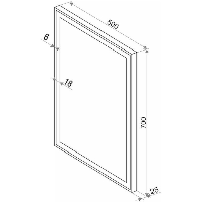 Зеркало Континент Strong 500х700 ЗЛП716 с подсветкой с сенсорным выключателем