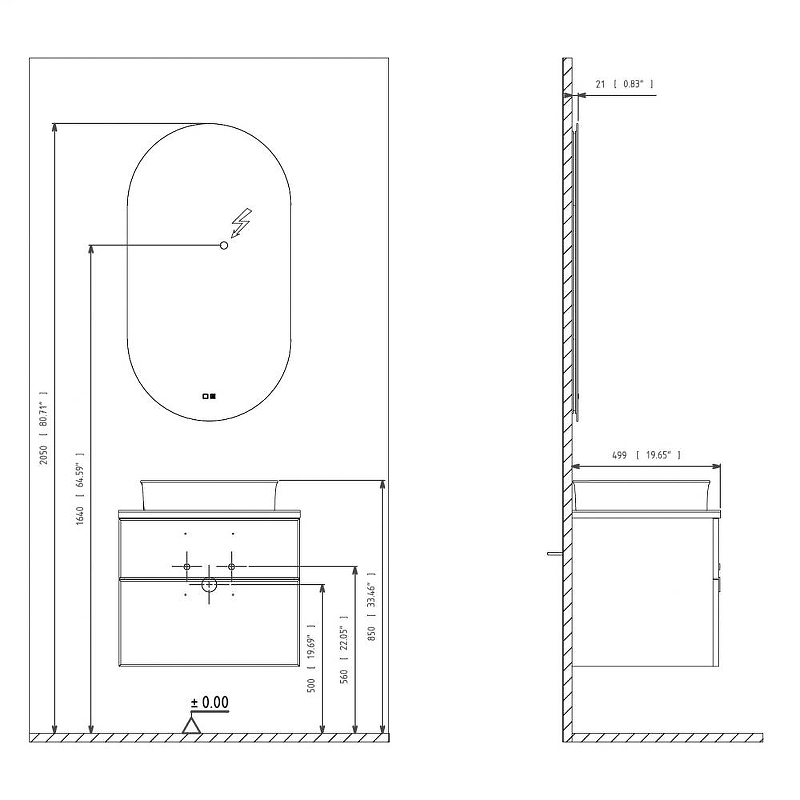 Тумба под раковину Orka Salerno 96 3008782 подвесная цвет Белый матовый Светлое дерево, купить, цена, заказать, магазин, доставка, скидка, промокод, купить, цена, заказать, магазин, доставка, скидка, промокод