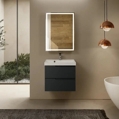 Тумба под раковину AQUAme S3 60 AQM900360GM подвесная цвет Антрацит