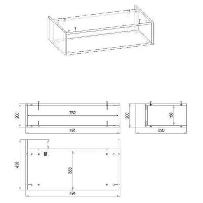 Ниша для тумбы Бриклаер Кристалл 80 4627125415906 Дуб Бунратти