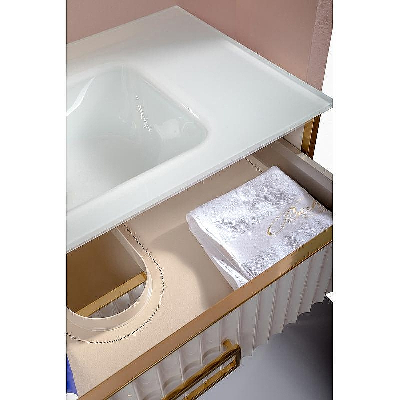 Тумба под раковину Boheme Armadi Art Monaco 100 866-100-WG Белый глянец Золото, купить, цена, заказать, магазин, доставка, скидка, промокод, купить, цена, заказать, магазин, доставка, скидка, промокод